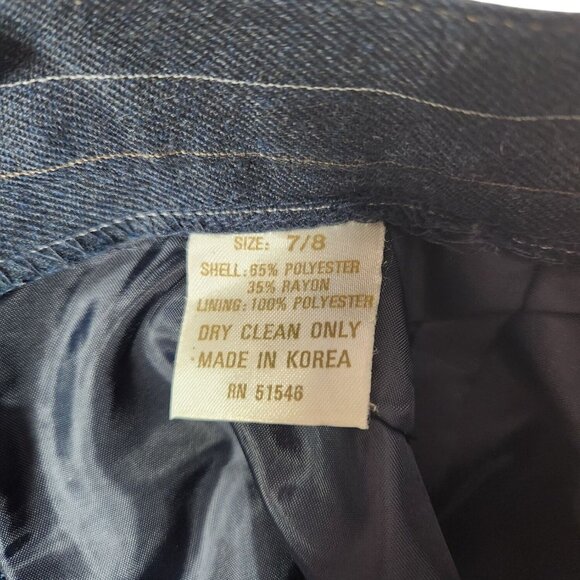 HaberdasHER Women's Suit Navy Pin Stripe DoubleBreasted  Modest Career US 7/8 - Picture 8 of 14